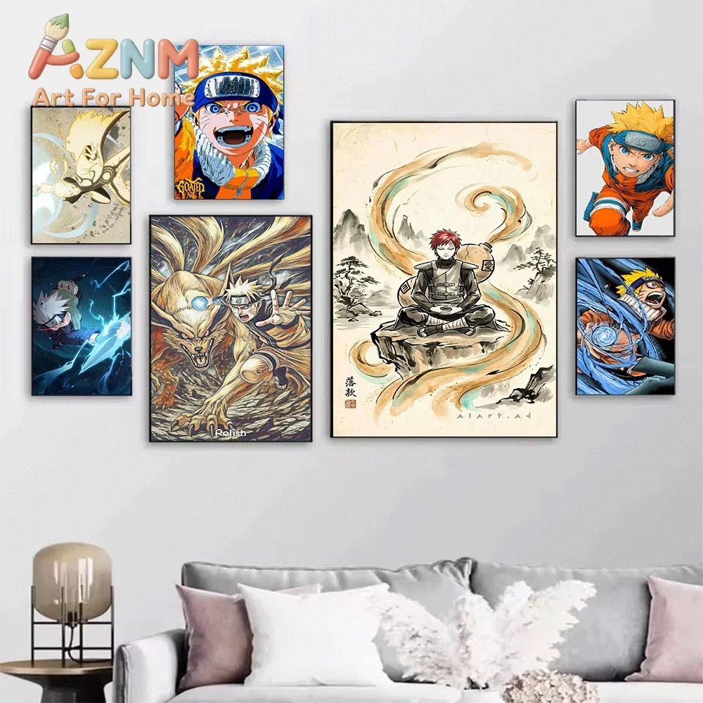 Anime Naruto Canvas Wall Art Naruto Close Up Eye Manga Collage Poster Unframed Canvas Painting Bedroom Living Room Home Wall D