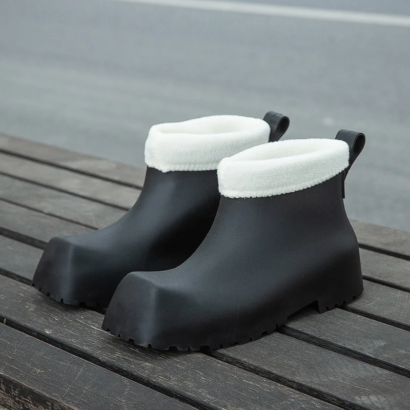 Square Toe Ankle Rain Boots for Women 2025 New Female Fashion Short Tube Boots Waterproof