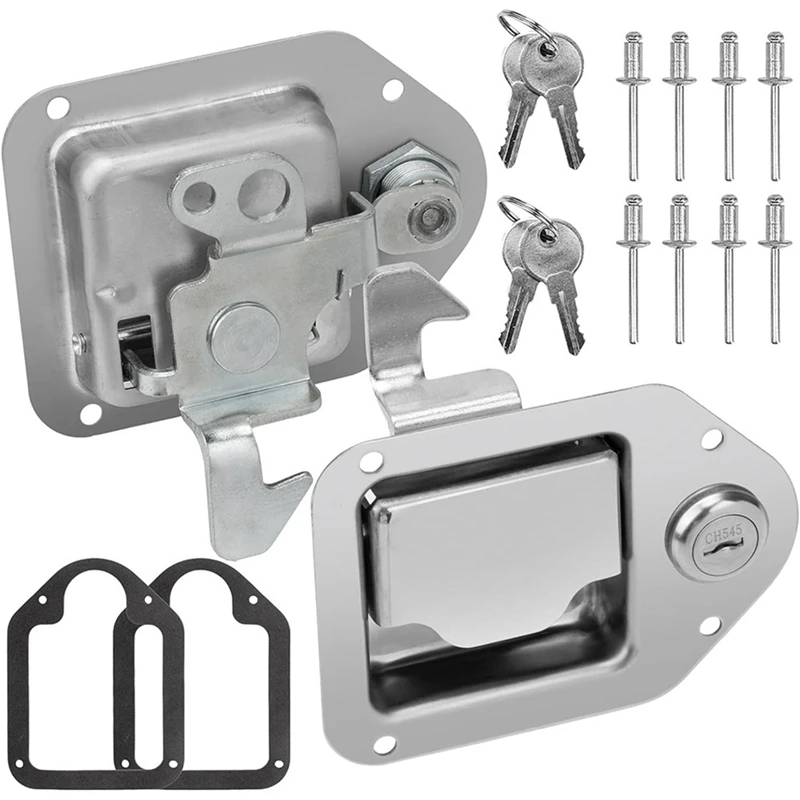 Truck Tool Box Latch G-Lock Tool Box Lock Steel + Key Door Latch Handle For RV Truck ATV Box Door Latch Handle 2PCS