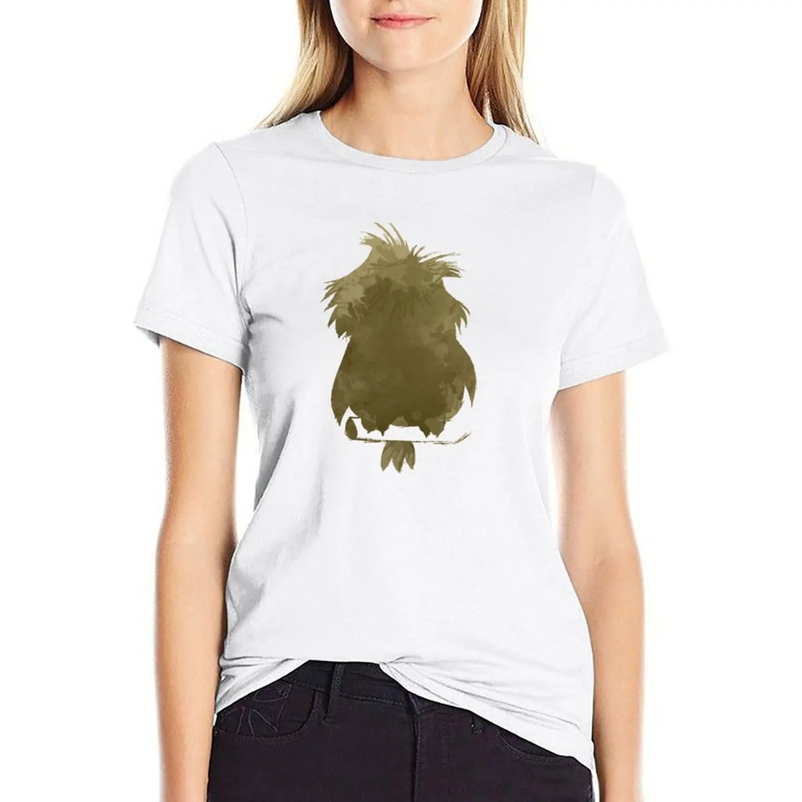 

Owl Inspired Silhouette T-shirt summer tops summer top Aesthetic clothing t-shirt dress for Women sexy