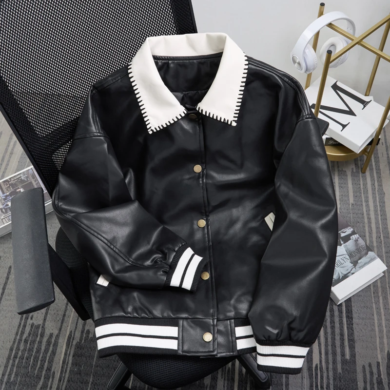 

Baseball Jackets Varsity Womens Winter Fur-Collar Zippered Multi-Pockets Trekking Soft Decorated Classical Button-Embellished OL