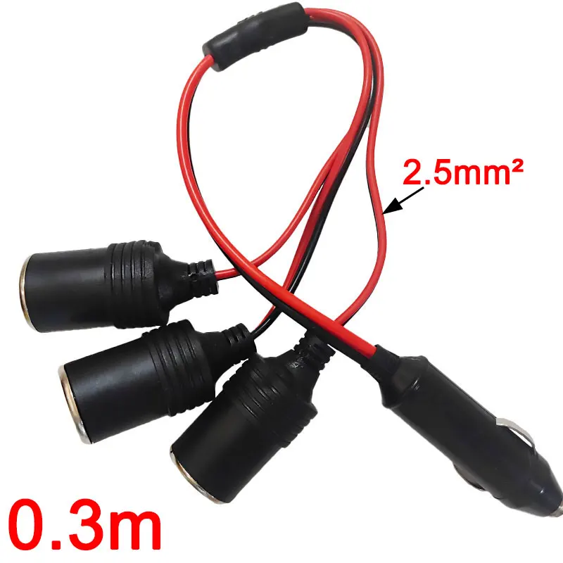 1Pc Gadpow 1 to 3 Car Cigarette Lighter Splitter Adapter Power Charger Port  12/24V Plug Socket  with 15A Fuse