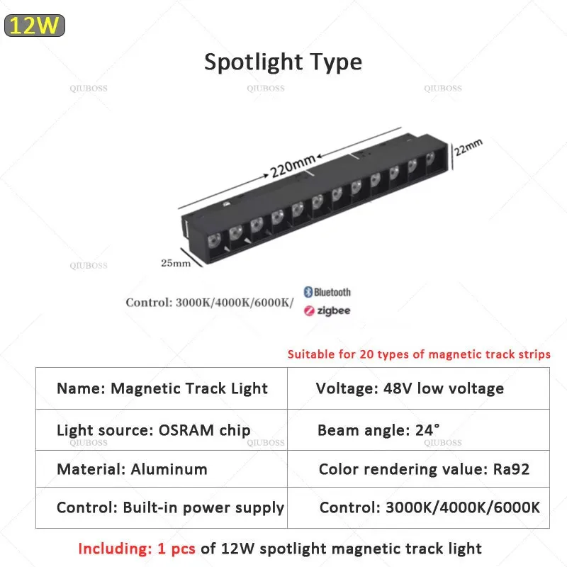 2.0 type Smart Magnetisch Track Light Tuya Zigbee 3.0 DC48V LED Downlight Spot Flood Grille Lampen Modern Home Woonkamer Zwart ﻿ - afbeelding 1