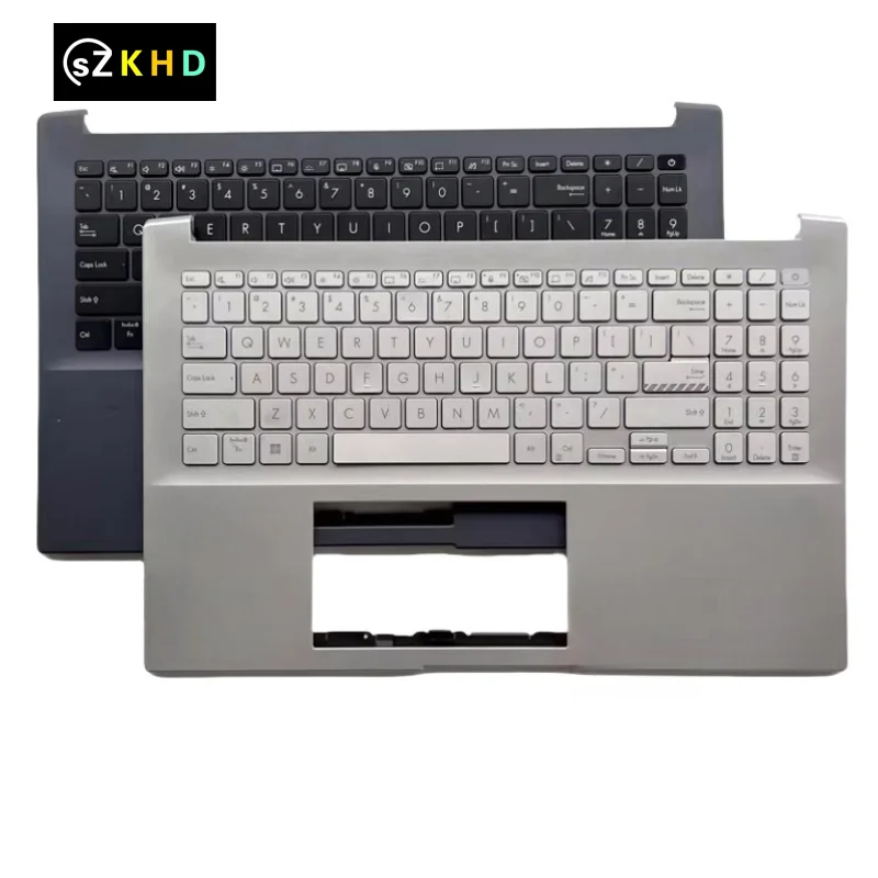

English Backlit Keyboard With Palm rest Case cover For Asus PRO15 K6500 M6500Q M6500R K6500Z C Shell Silver Blue New and Used