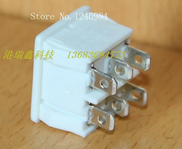 [SA]Trigger power switch Pyunik PRONIC white six -way double reset square feet BR-23A Rocker Switches--50pcs/lot