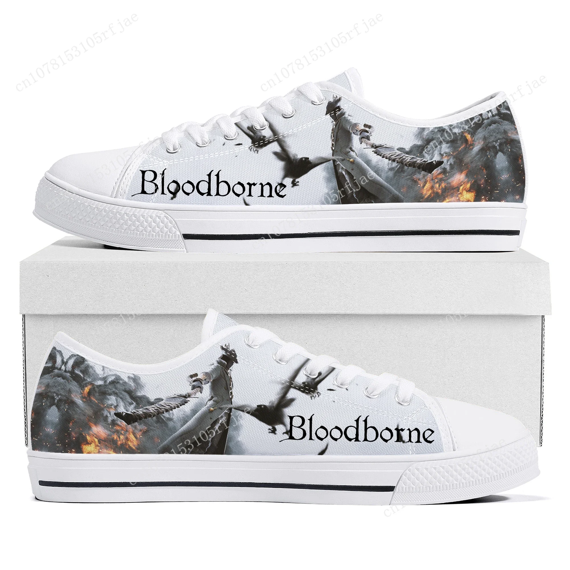 Bloodborne Low Top Sneakers Hot Cartoon Game Womens Mens Teenager High Quality Fashion Canvas Sneaker Couple Custom Built Shoes