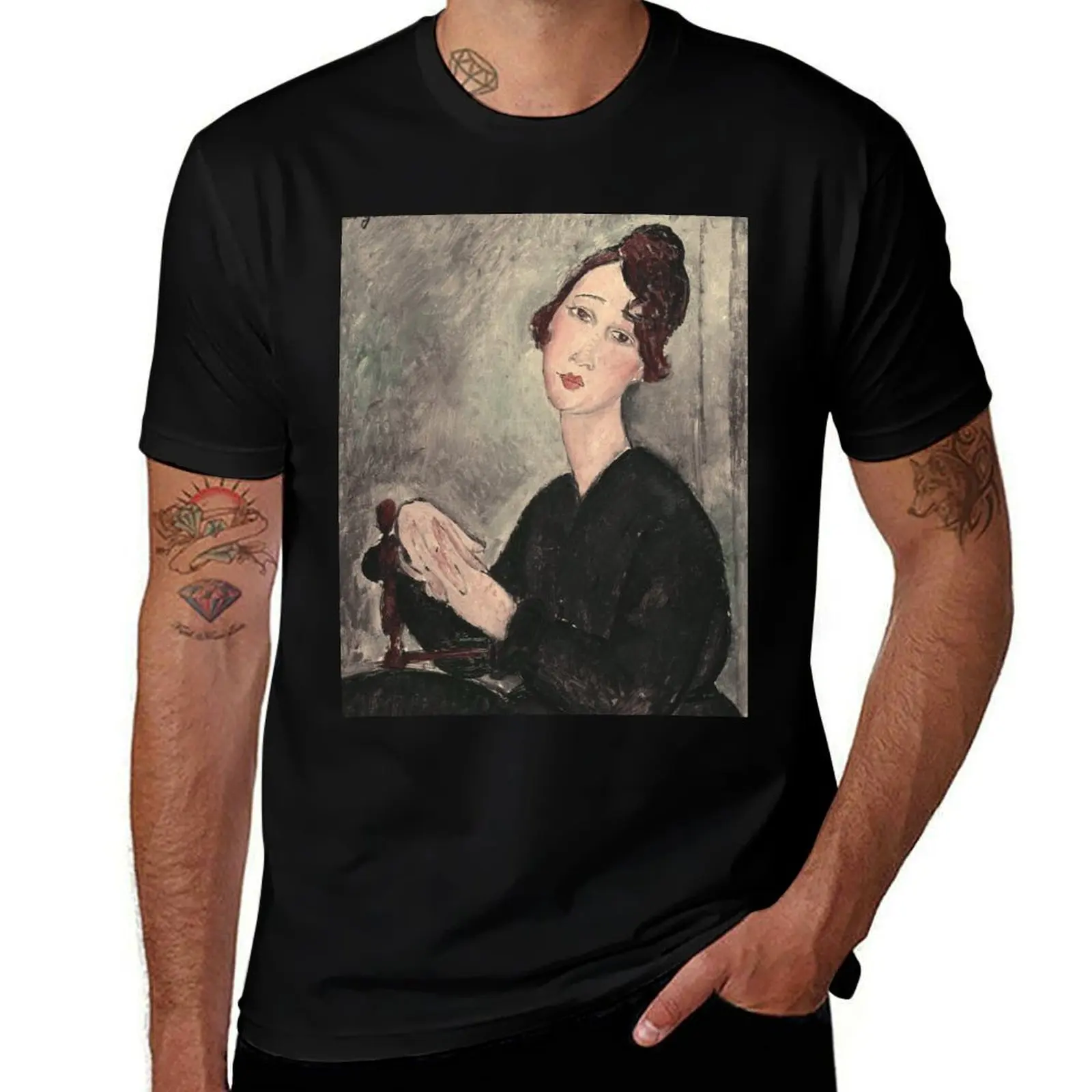 

Portrait of Dedie Hayde by Amedeo Modigliani T-Shirt t shirt men 100% cotton luxury brand cotton t shirts high quality
