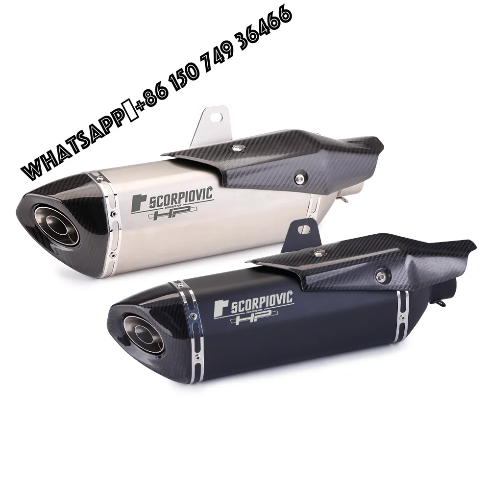 51mm Universal Motorcycle Exhaust Pipe Modified Muffler Pipe Db Killer With Carbon Muffler For XJ6 MT07 X-ADV750 Z400 R3 ADV