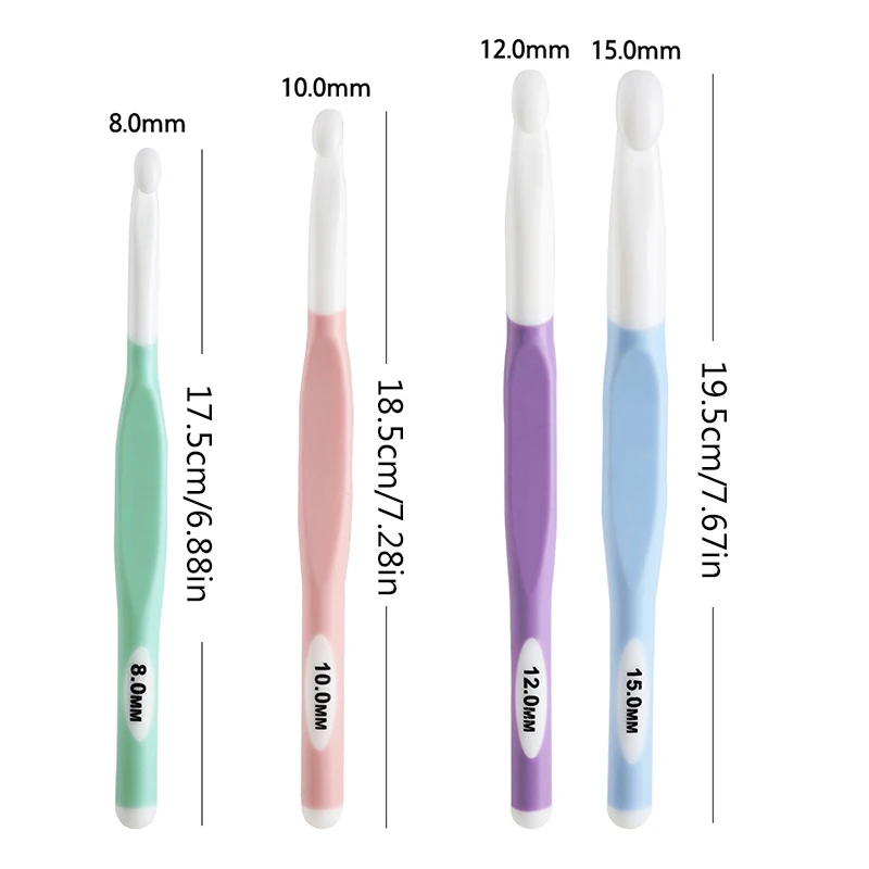 1PC Plastic Crochet Hooks 8/10/12/15mm Knitting Needles  Random Color Home Weave Yarn Craft DIY Household Knitting Tools