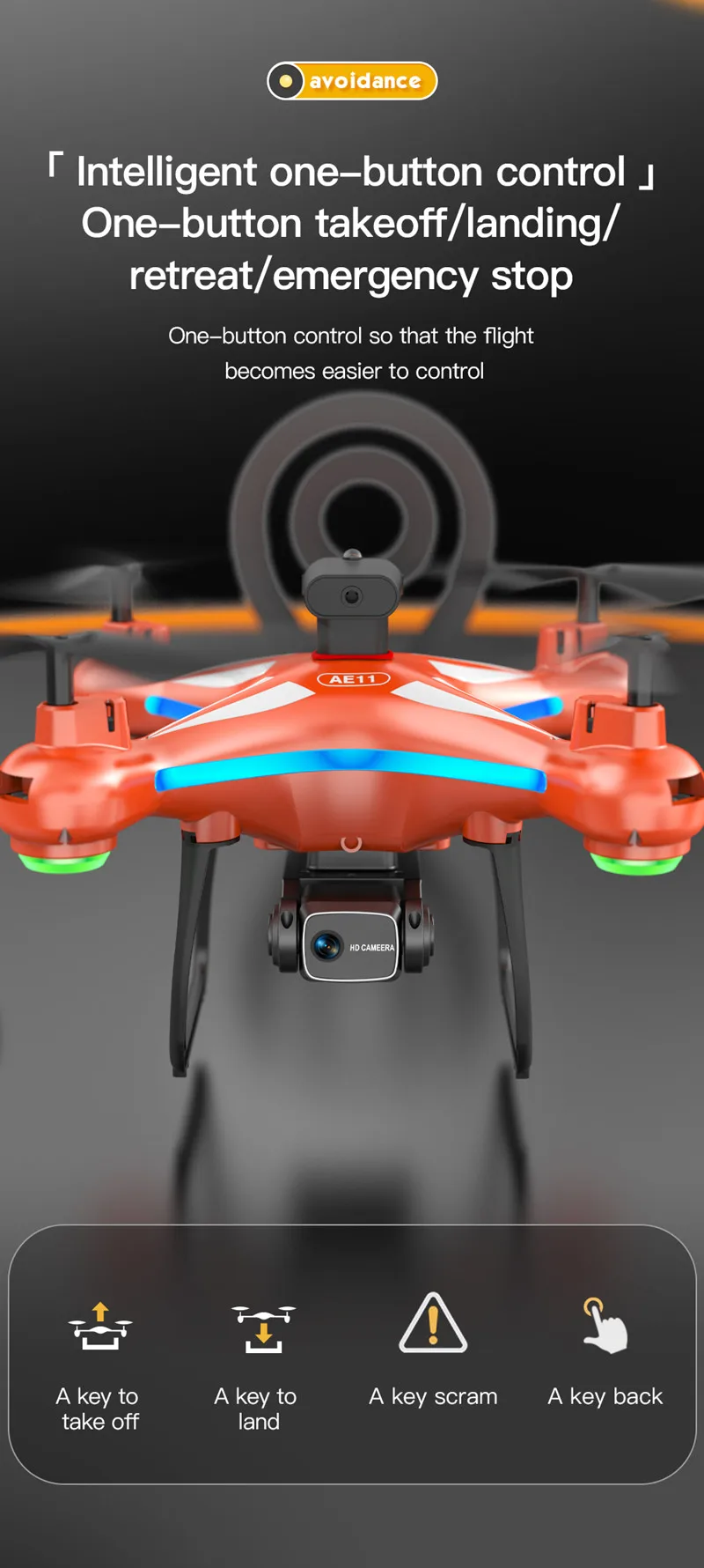 AE11 Obstacle Avoidance Drone Battery 2500mAh battery usb Propeller for AE11 Drone Accessories AE11 Drone Battery AE11 Drone Toy