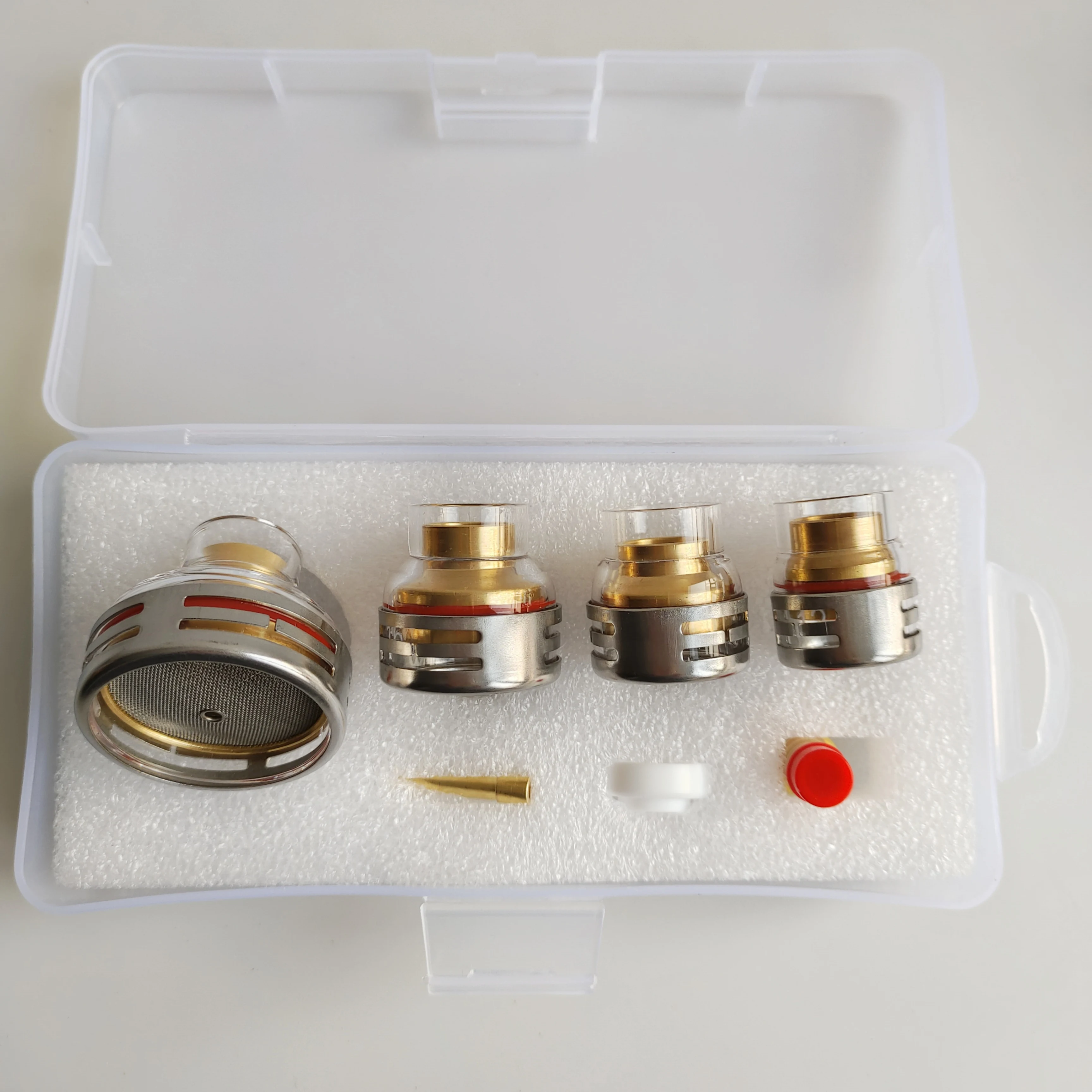 NONE WIG-Teile 12 #   14 #   16 #   24 #   Rosafarbener weißer Aluminiumoxid-Düsen-Glasbecher für WP9/20/17/18/26 Taschenlampe 3