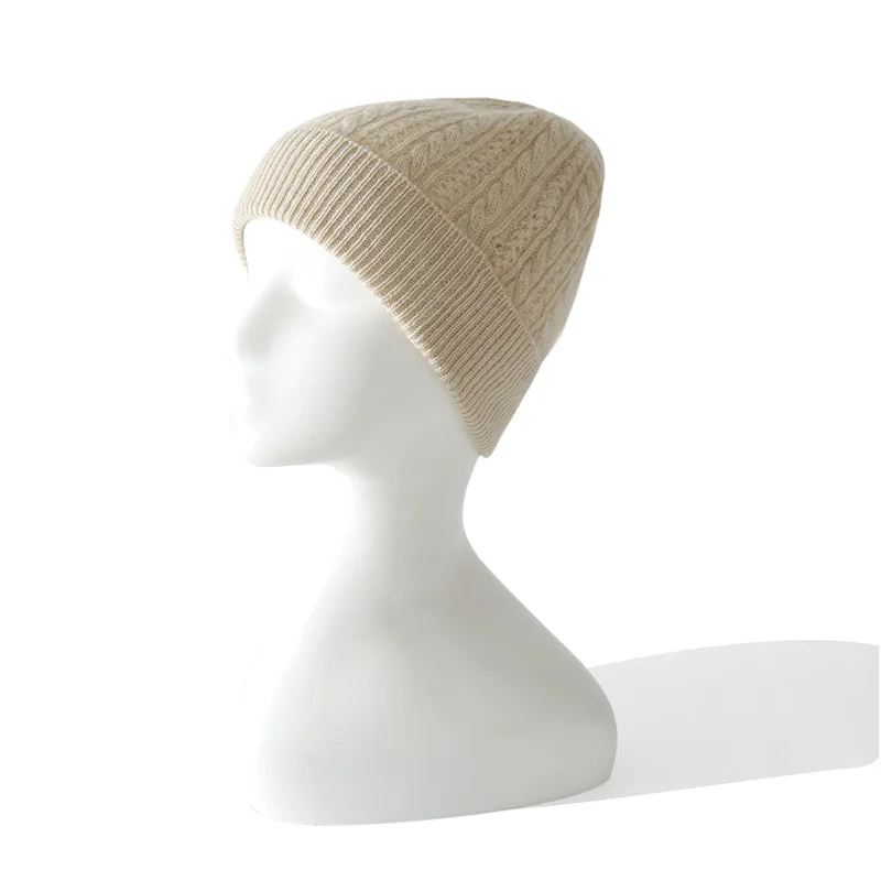 High Quality Cashmere Wool Solid Knit Hat For Both Men and Women Casual Men's Basic Soft Women's Warm Soft Hat I3034053