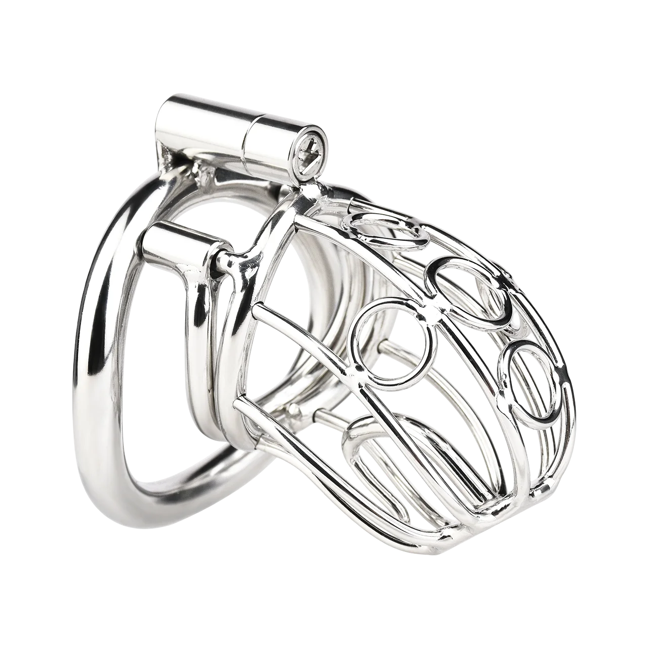 FRRK الفولاذ المقاوم للصدأ العفة قفص انفصال PA قفل القضيب ثقب جهاز BDSM بديل الكبار المثيرة لعب للرجال