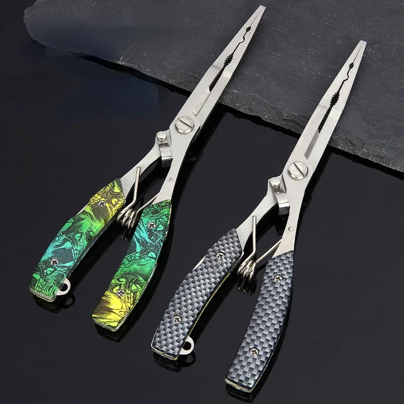 Stainless Steel Multi-functional Fish Hook Remover Pliers Fishing Line Scissors with Long Sharp Nose Fishing Equipment