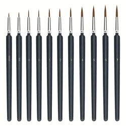 11 micro pincéis, conjunto de pincéis de ponta de detalhes finos com alça ergonômica – adequado para acrílico, óleo, aquarela, rosto, unhas, escala mod