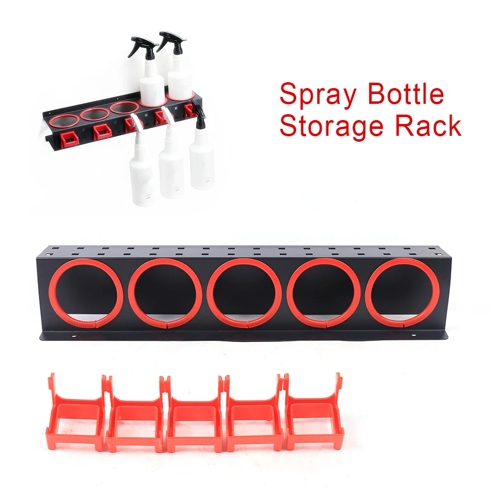 Salon Spray Bottle Holder, 5-Hole Wall-mounted Spray Bottle Storage Rack Cans Holder,  Accessory Display Racks for Storage