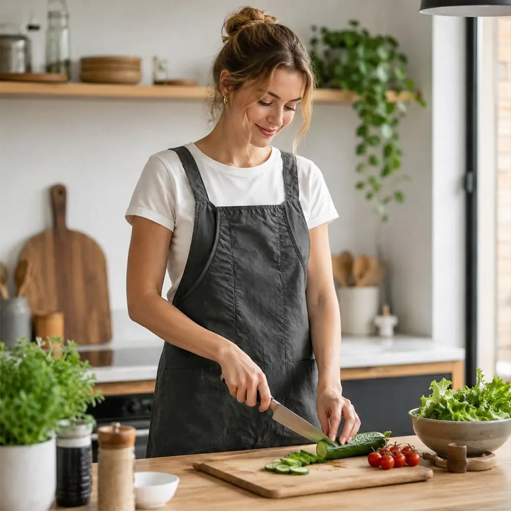 Waterproof Kitchen Apron Oil-proof Sleeveless Cooking Baking Bibs Breathable Anti-fouling Catering Work Clothes for Home Kitchen