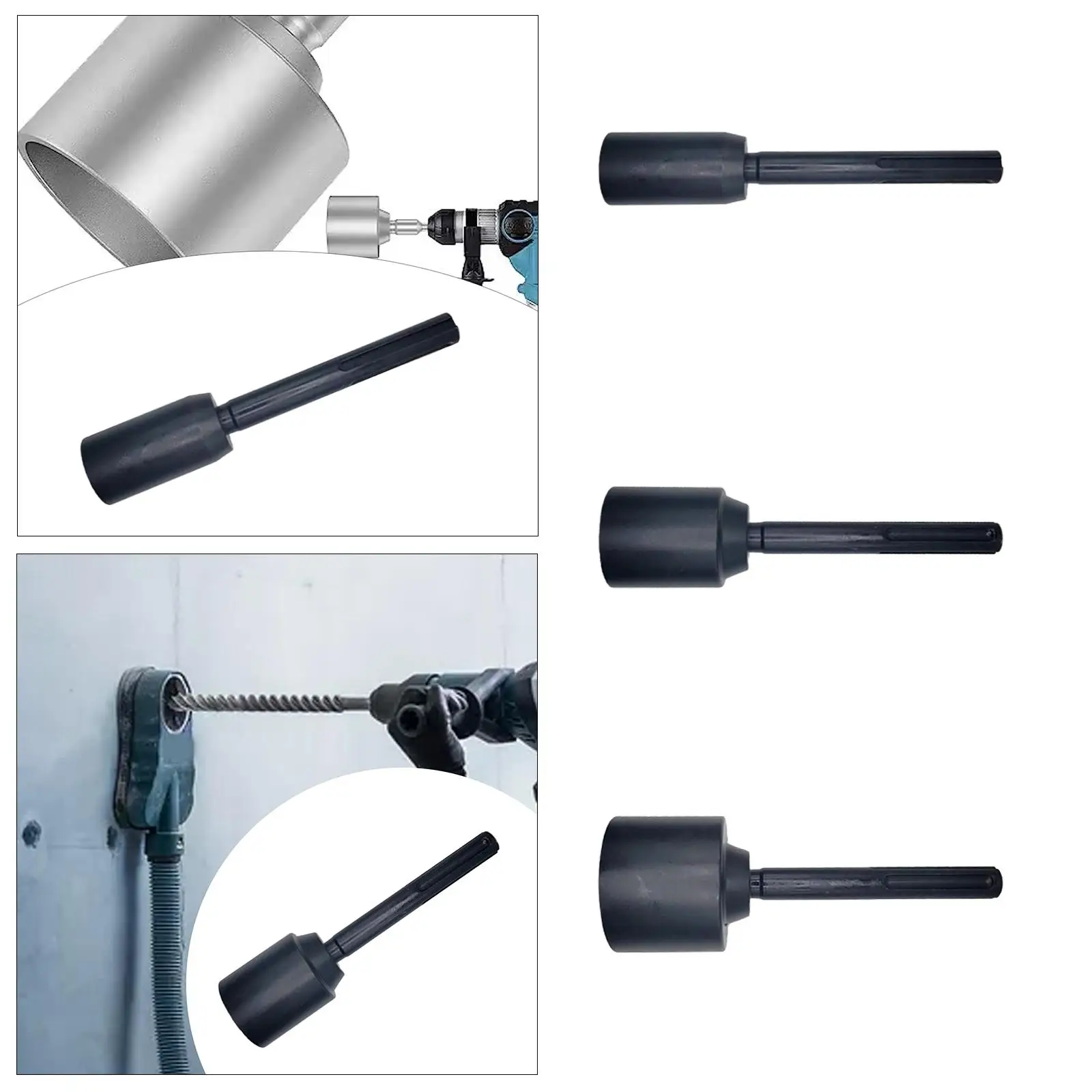 Ground Rod Driver Drill Rod Converter Black Heavy Duty High Performance Forged Steel Sturdy Grounding Rod Ground Rod Bits Driver