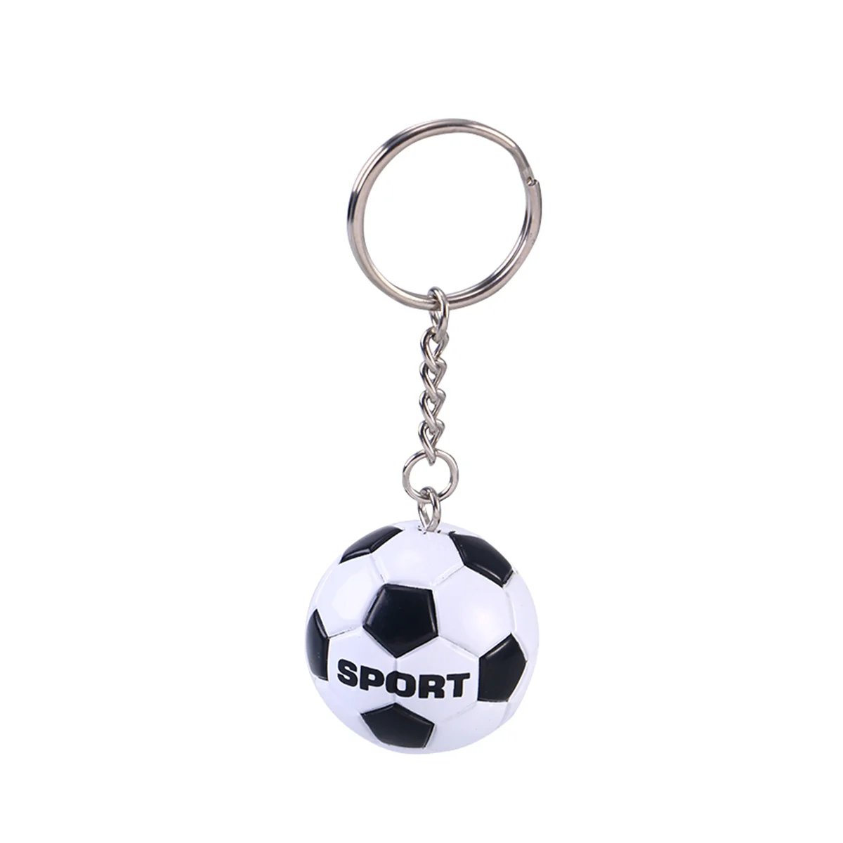 

Football Pendant Keyring Simulation Soccor Keychain World Game Memorial Key Chain Decoration (Black)