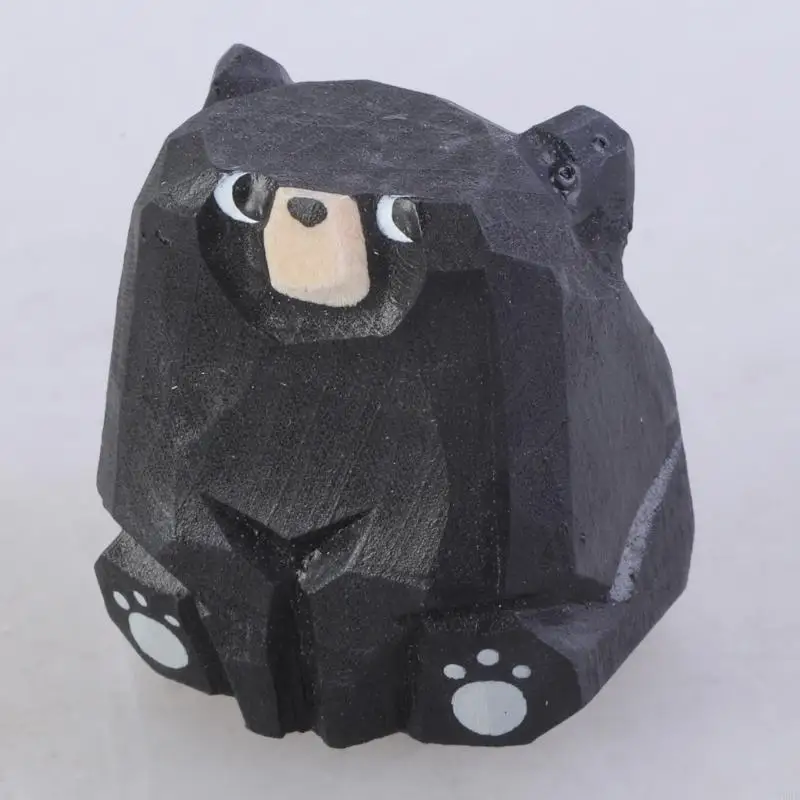 رسم كاريكاتوري لطيف حيوان صغير للحيوانات الحزينة الخشبية المصنوعة يدويًا قطة/كلب/دب/ثعالب/ديكور أرنب/حوت