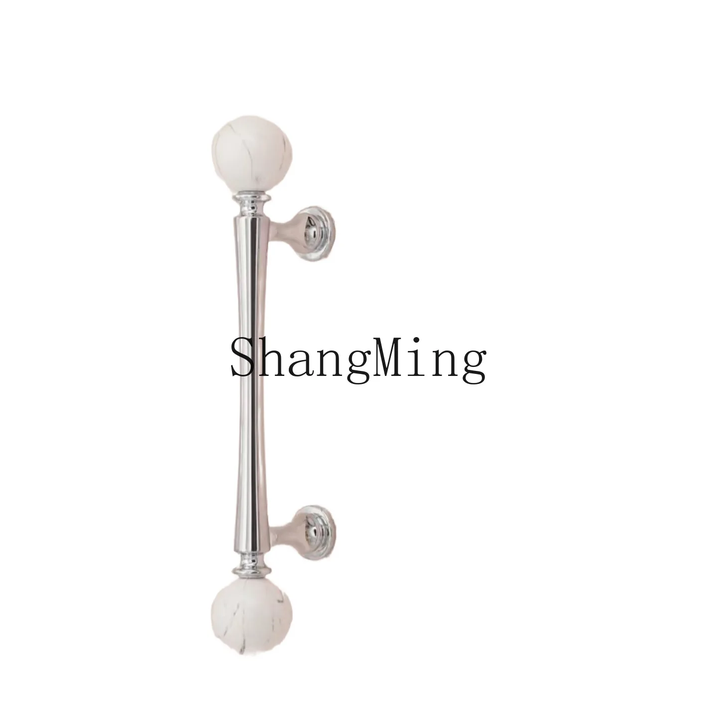 

PYH bright silver cabinet door handle wardrobe door drawer antique marble pattern new Chinese pendant small handle