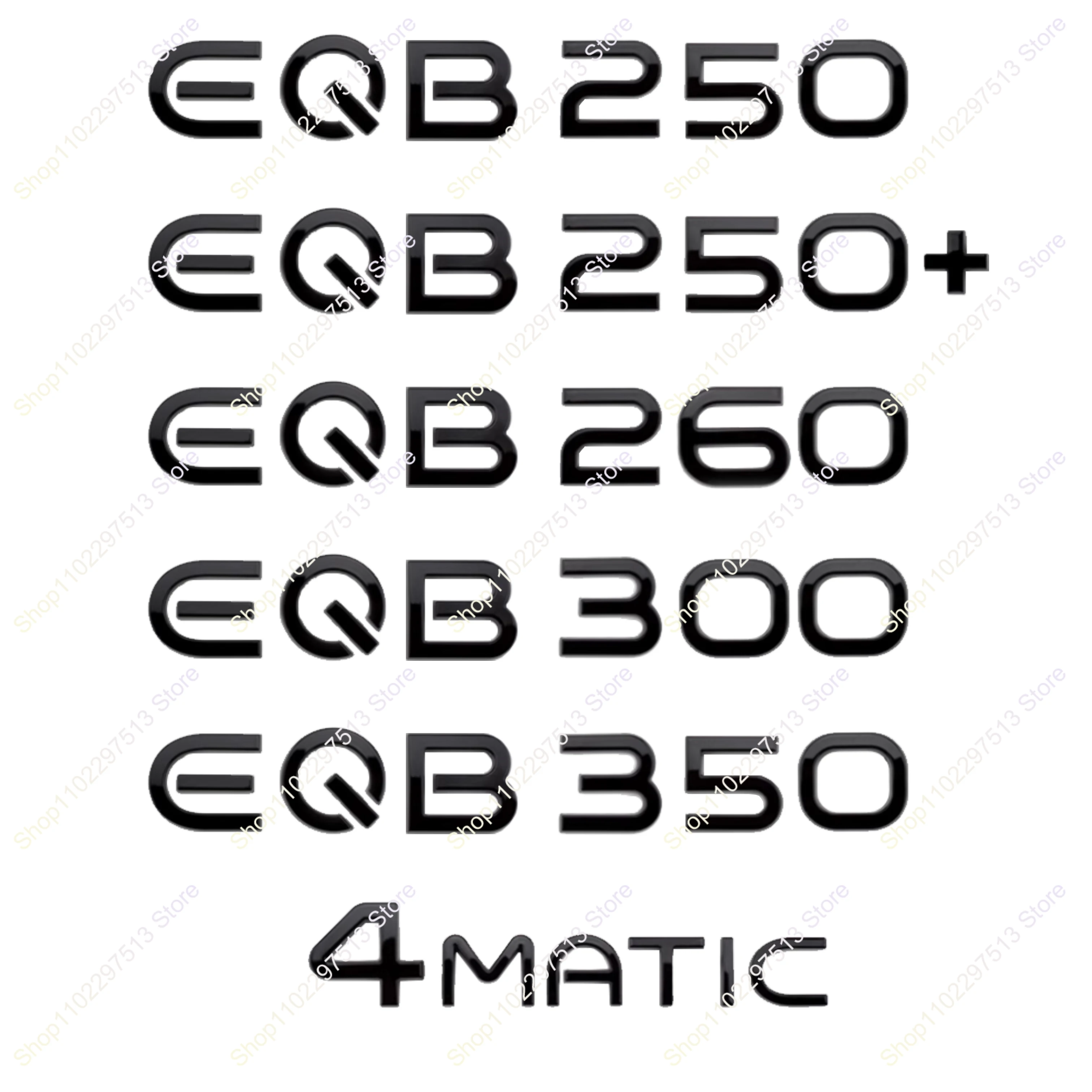 New Energy Glossy Black Car ABS Letters Emblem EQB260 EQB300 EQB350 EQB250 4MATIC Badge Logo Sticker for EQB X243 Series