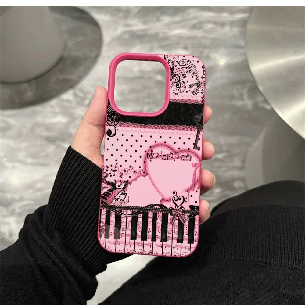 Klaviernoten-Spitzen-Handyhülle für iPhone 17 16 15 14 13 12 11 ProMax 16 15 14 Plus 17 16 15 14 13 12 Pro 17Air Silikon-Matt-Cover – Detail 11