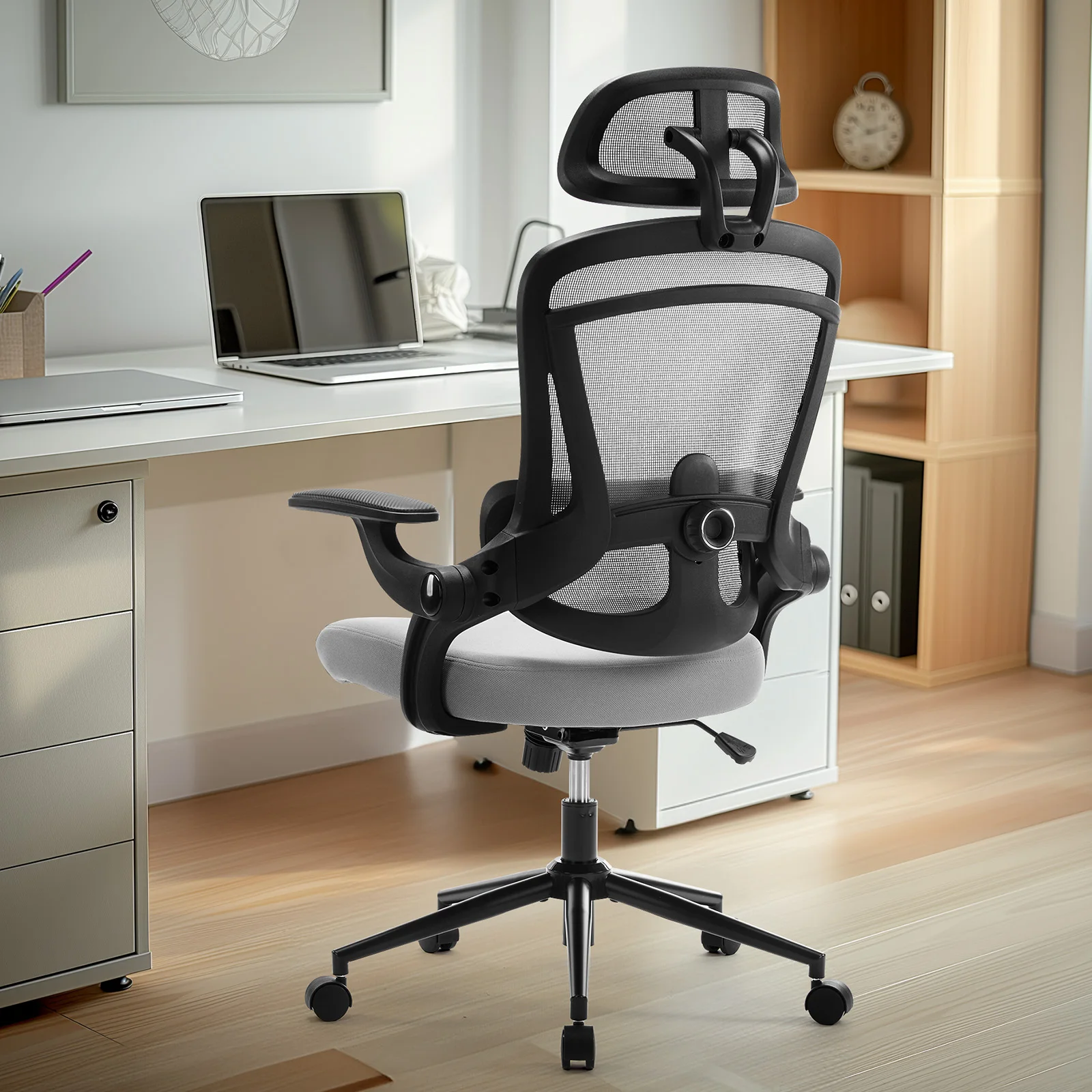 

MCQ Office Computer Gaming Chair Ergonomic Flip Armrest Adjustable Headrests and Lumbar Support Mesh Chair For Office Home ﻿