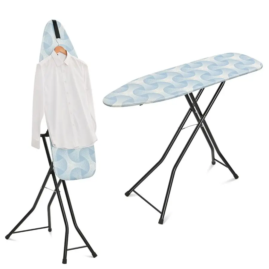 

Гладильная доска, полноразмерная доска для глажки с паром, большая, сверхпрочная, металлическая, двойного назначения для плоского и парового утюга, складная гладильная доска