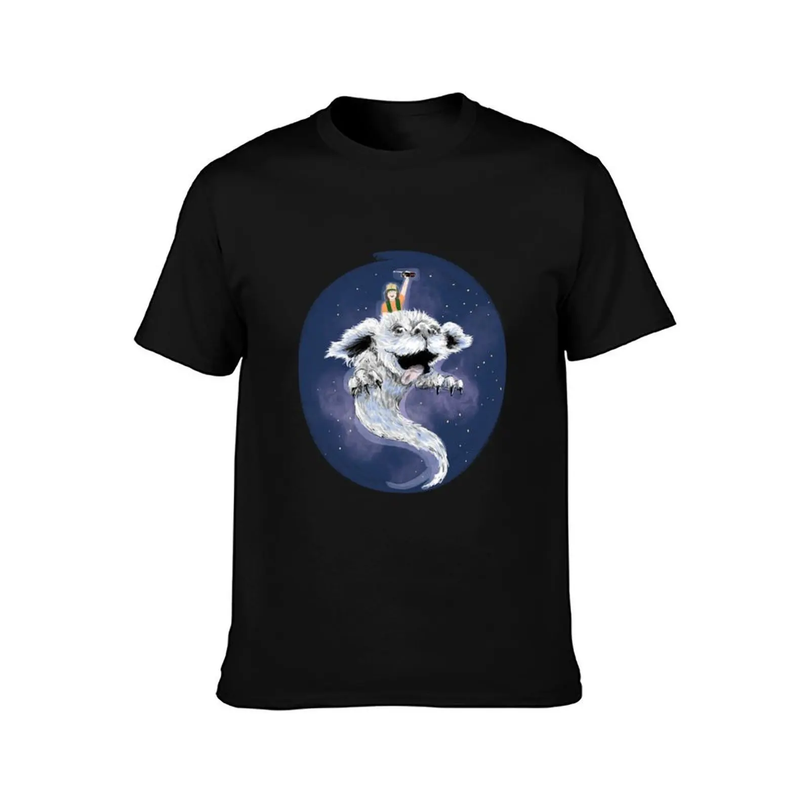 Dustin & Falcor T-Shirt, Summer Casual Cotton Tee, Oversized Streetwear Tops, Vintage Graphic Print, Loose Fit Short Sleeve