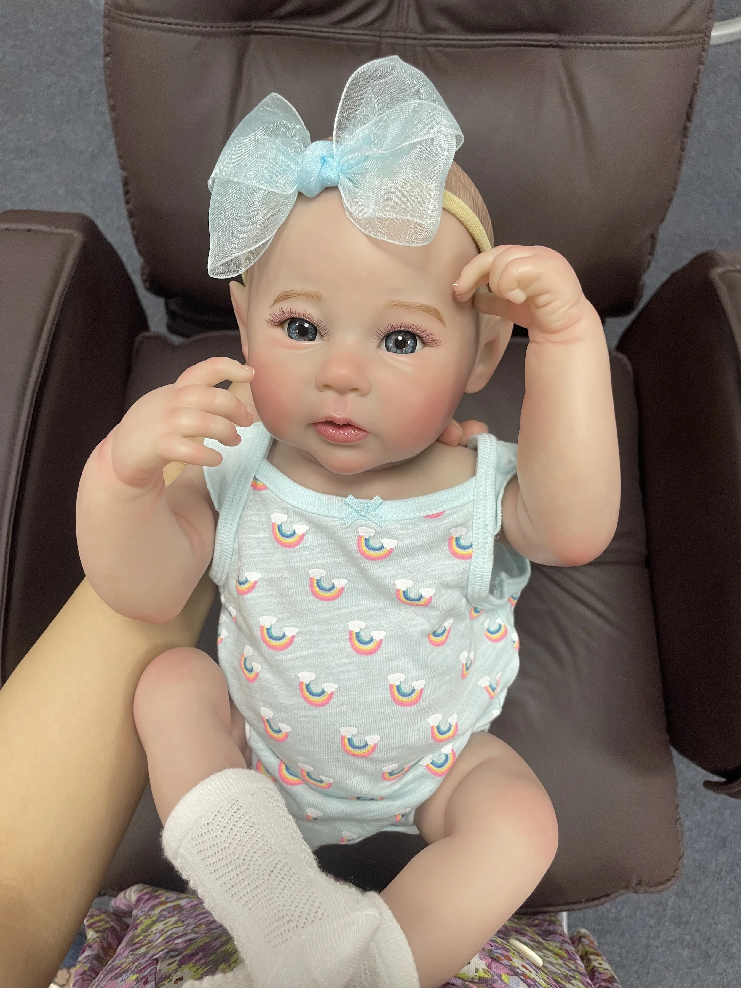 18Inch Raven Full Body Silicone Vinyl Girl Washable Reborn Baby Doll With Painted Lifelike Hair Bebe Reborn Toys Christmas Gift