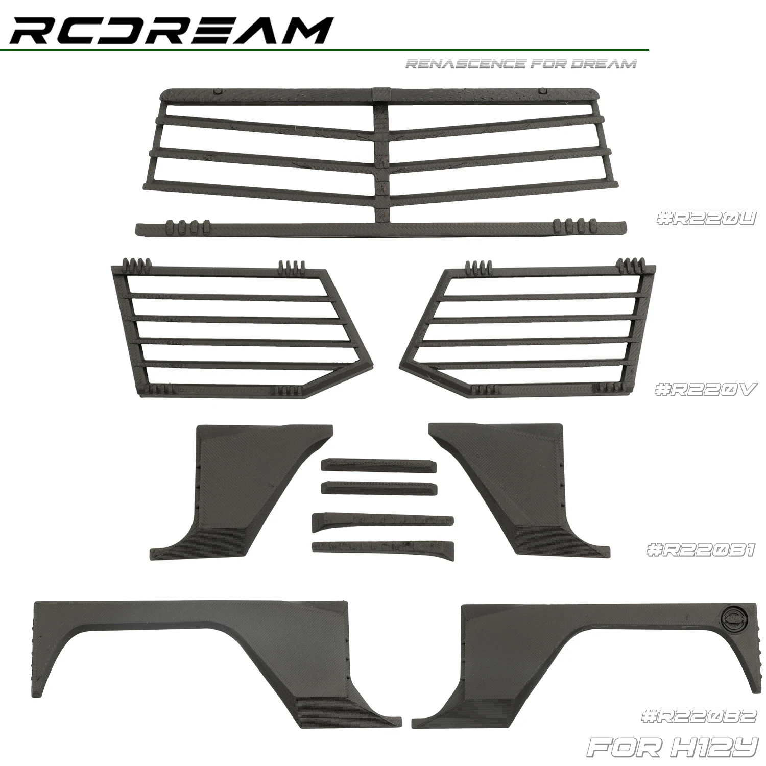 Remote controlled off-road vehicle 1/12 H12Y front door armor grille protective panel modification
