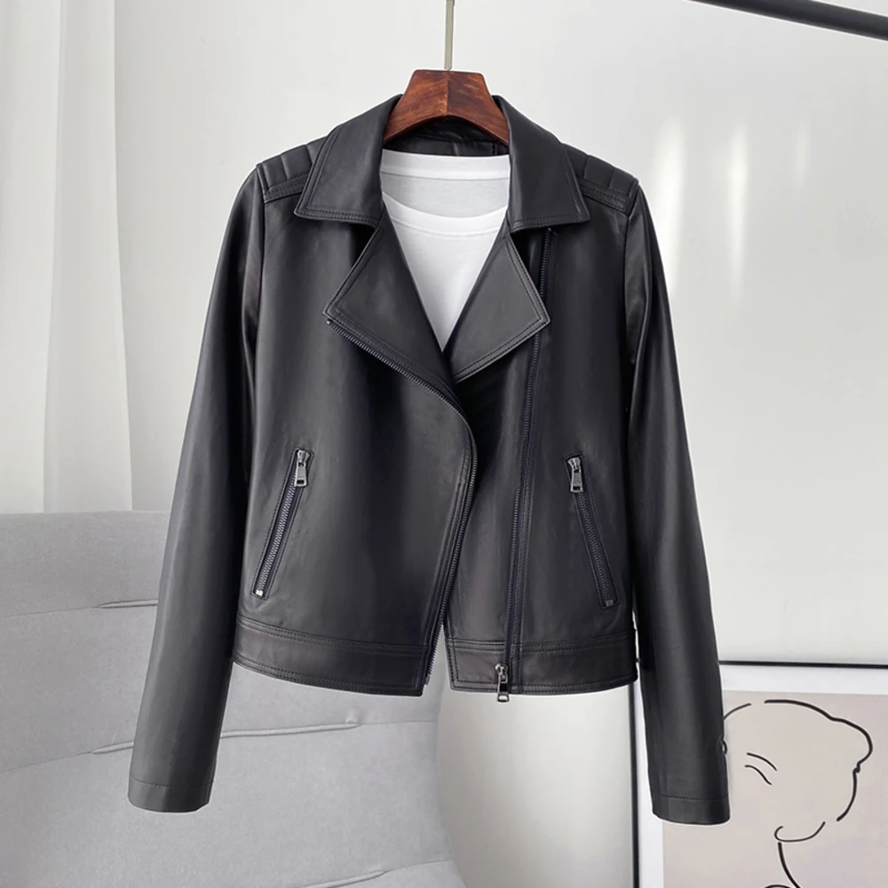 Genuine Tcyeek Leather Jacket Clothes Sheepskin Short Korean Fashion Coat Motorcycle Jackets for Women Jaqueta Feminina Lq