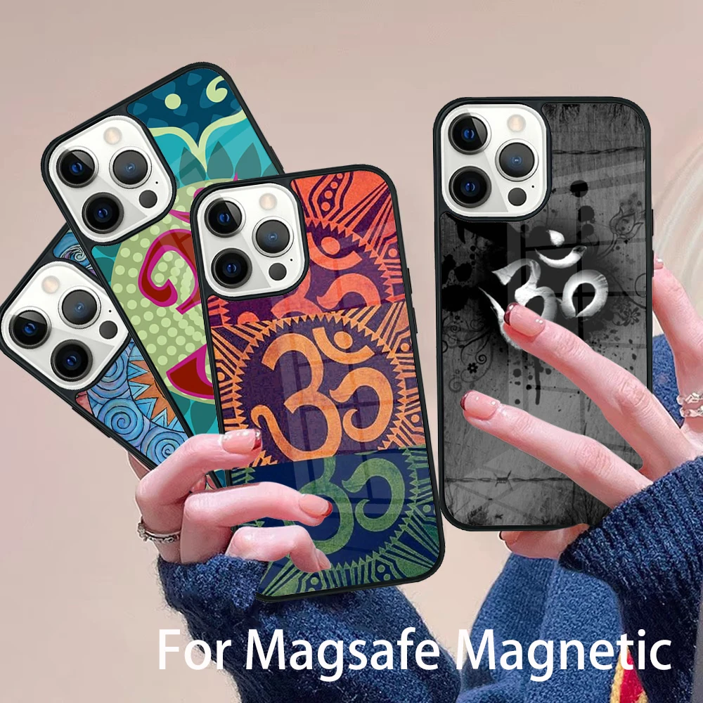 

Aum om Namaste Symbol Zen Yoga Phone Case Magesafe Magnetic Wireless Charge Cover For IPhone 16 11 12 13 14 15 Pro Max Plus Mini