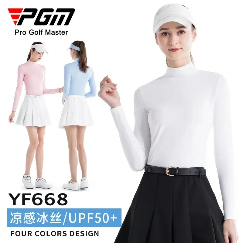 PGM Women's Golf Ice Silk Sunscreen Primer Top T-shirt Summer Sportswear