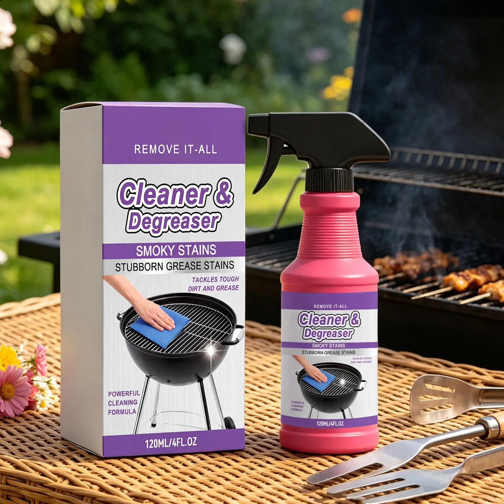 Heavy Duty Oven Grill Degreaser Spray Restore Shine Cleaner BBQ Kitchen Degreaser for Pans Cooktop Microwave Counter RV