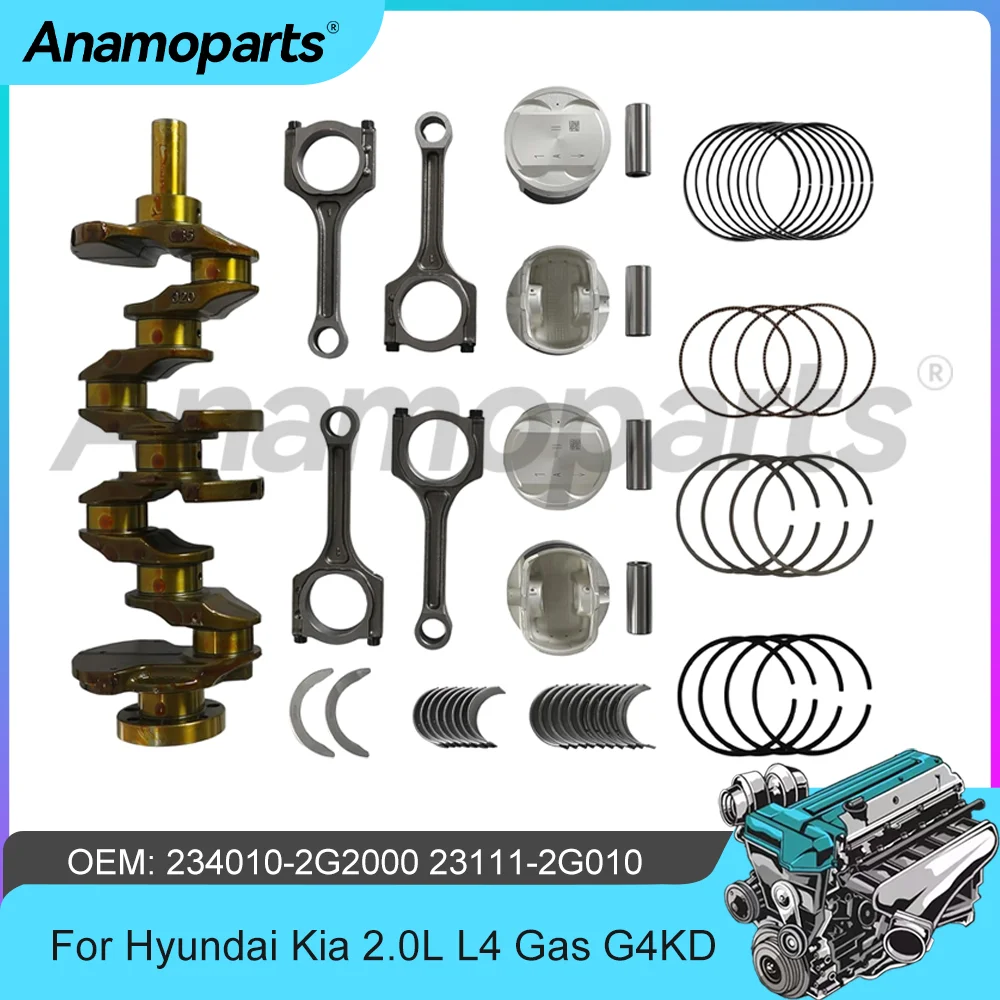 Engine Overhaul Rebuild Kit Bearing Set Crankshaft Piston Con Rod Fit 2.0 L L4 G4KD GAS For Hyundai ix35 Kia Sportage 2.0L 08-15