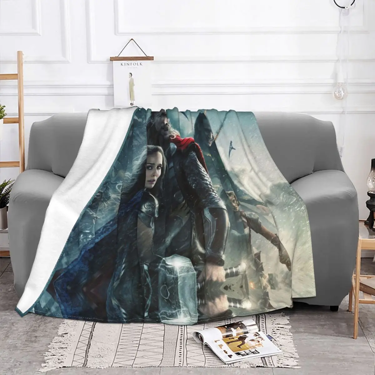 MARVEL Super Hero Thor Blanket Fleece All Season Breathable Ultra-Soft Throw Blankets For Bedding Plush Thin Quilt