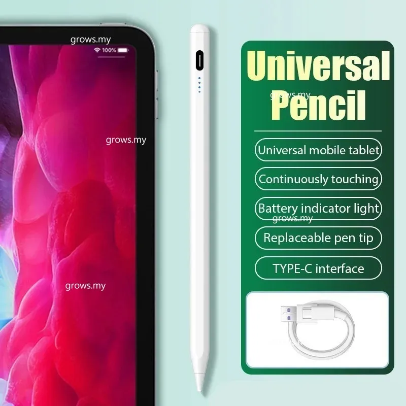 Stylus Universal untuk Xiaomi Poco Pad, 5G 12.1 2024 Redmi Pad Pro 12.1 Mi Pad6S Pro 12.4 SE 11 10.61 dengan pensil dapat diisi ulang