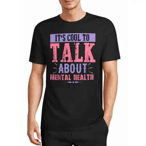 Purple Rose Color-Block Mental Health Slogan Vintage Distressed Black T-Shirt