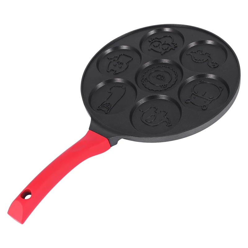 

Pancake Maker - Non-Stick Pancake Pan Griddle Grill Pan Mini Crepe Maker 7-Mold Pancakes With Silicone Handle