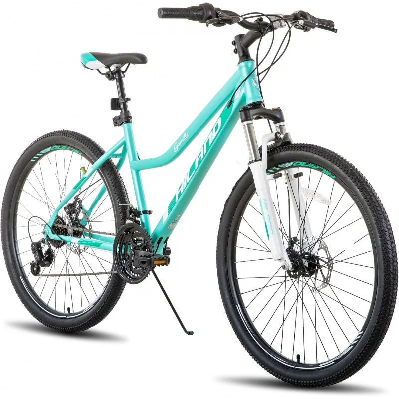 Hiland 26 Inch Womens Mountain Bike,with Step-Through Frame,21 Speeds,Suspension Fork MTB,Bicycle for Women Men Adult