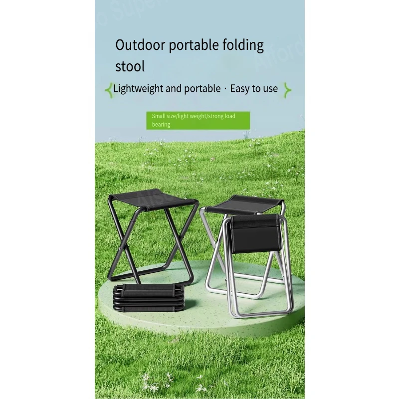 Folding Portable Mazar Stool Chair Small Bench Thickened Adult Household Outdoor Fishing Stool Camping Chair