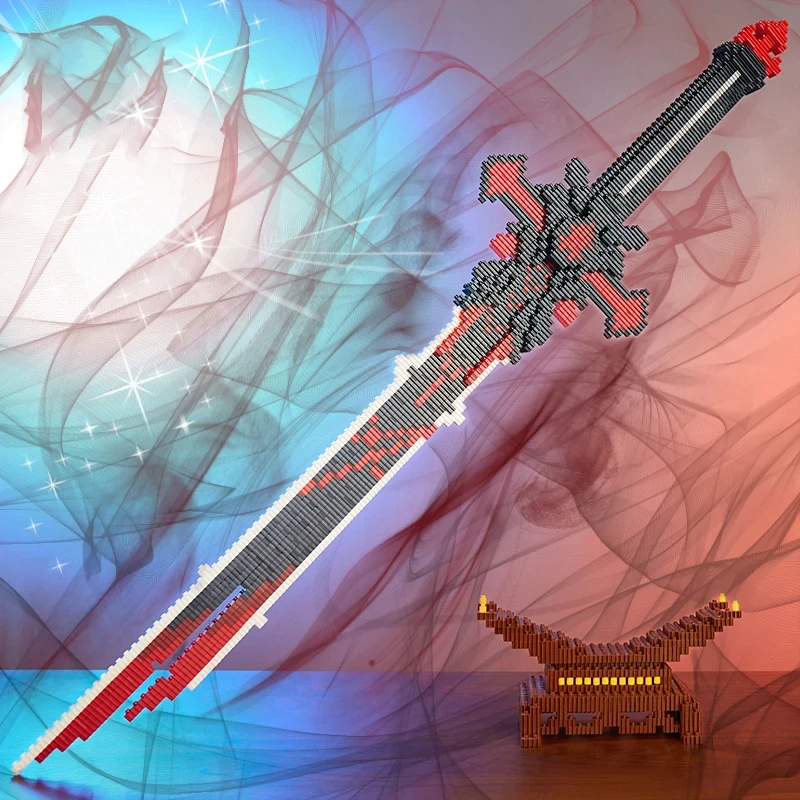 Samurai Sword Building Blocks Anime Ninja Weapon Model Diy Assembly Bricks Toys For Kids Idea Desktop Decoration Holiday Gifts