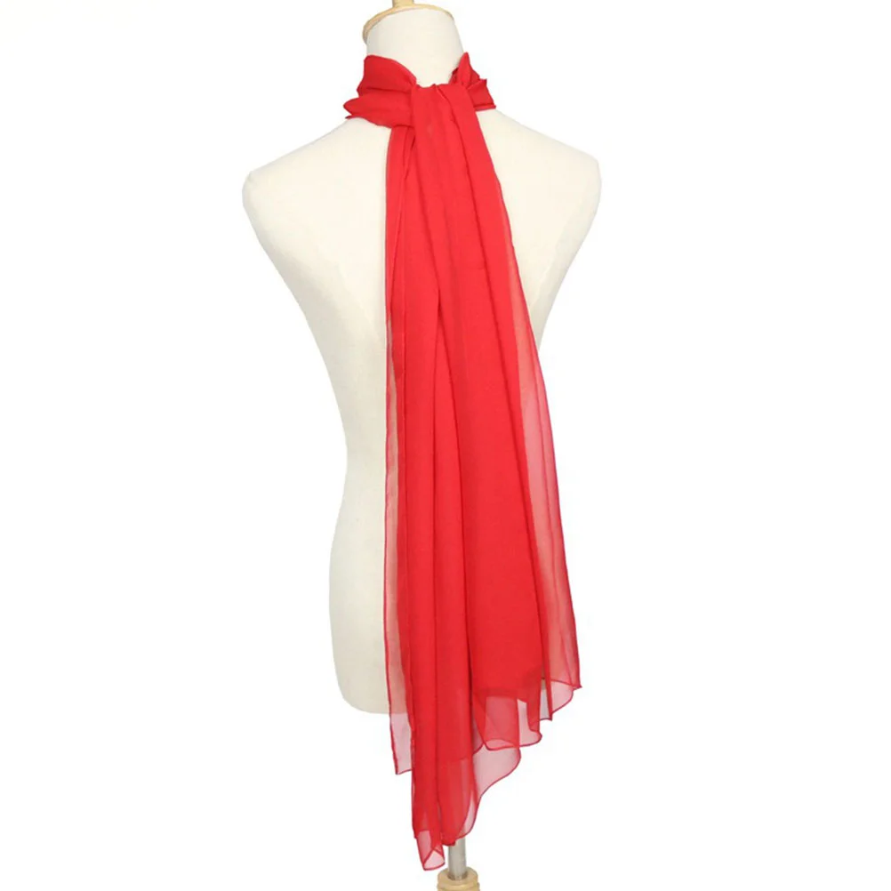 Hair Scarf for Women Fancy Shawl Wraps Cape Satin Head Dual Solid Color Dancing Scarves Accessories