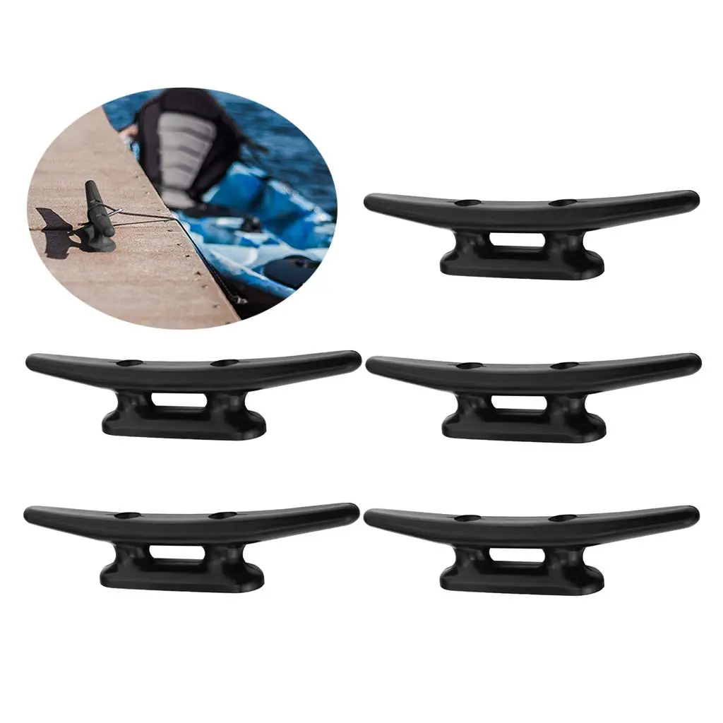 

5x Rope Cleat for Boat / Marine Black Nylon 98mm Deck Cleats