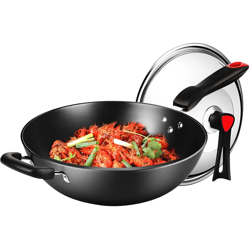 

Wok Thick Pig Iron Cast Iron Pot Household Uncoated Multifunctional