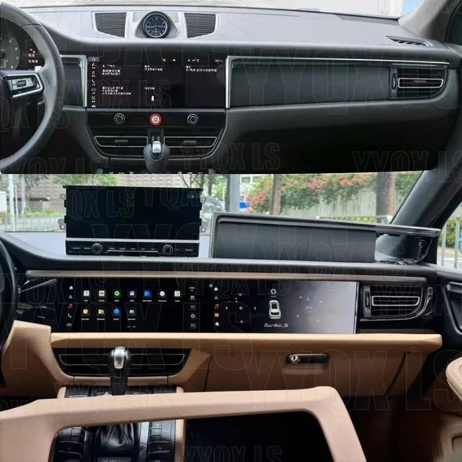12.3+12.3inch Atmosphere Light For Porsche Macan 2011-2017 Car Multimedia Navigation Carplay Head Unit Android Upgrate Screen