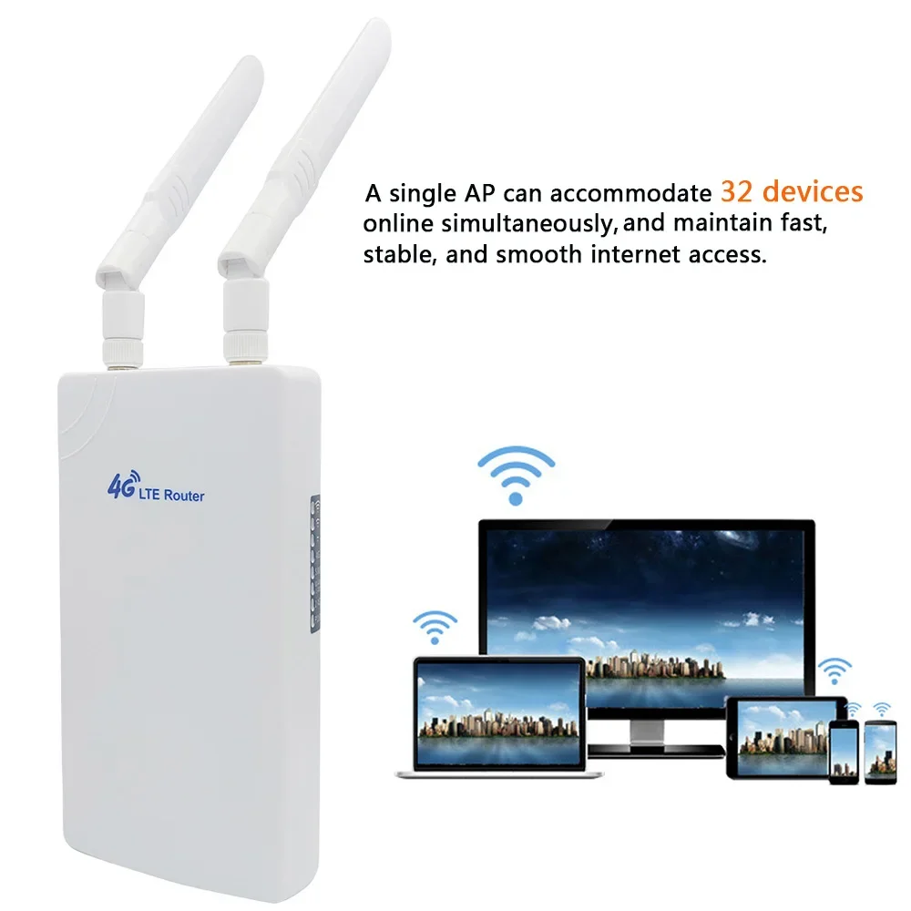 Huitenda-enrutador 4G LTE de 300Mbps, punto de acceso wifi inalámbrico de doble banda, AP, con antena externa, compatible con interruptores POE de