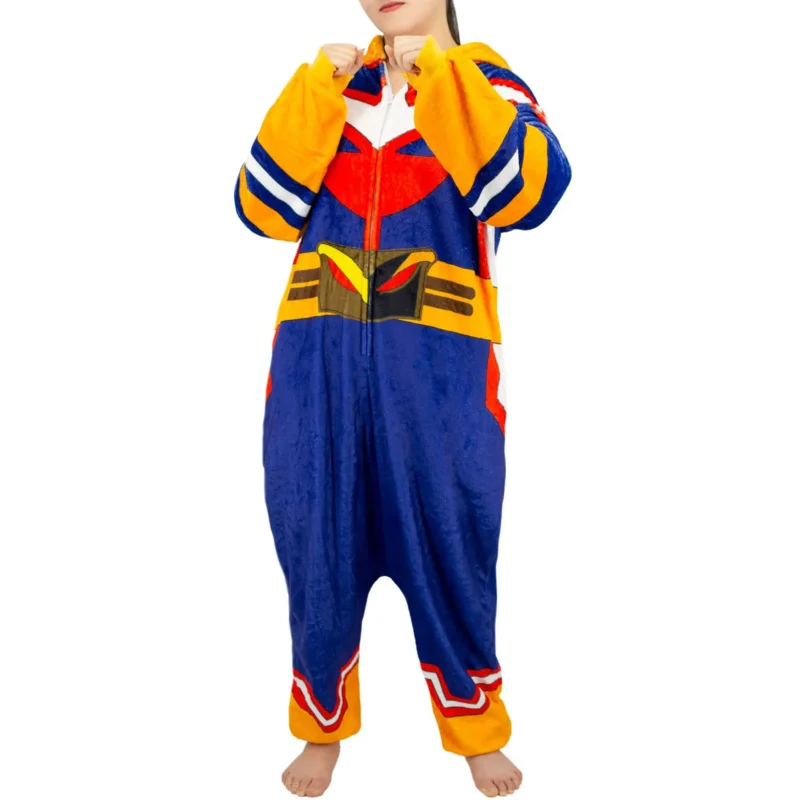 2025 New My Hero Academia All Might 코스프레 의상 목욕 가운 블루 점프 슈트 Anime Pajamas ly99